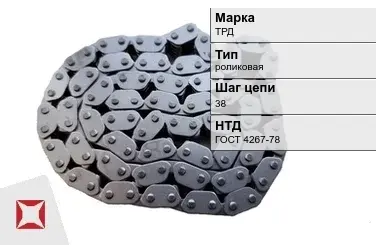 Цепь металлическая для элеватора 38 мм ТРД ГОСТ 4267-78 в Семее