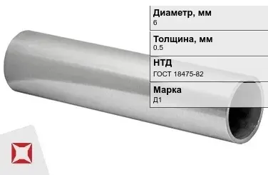 Дюралевая труба 6х0,5 мм Д1 ГОСТ 18475-82 холоднодеформированная в Семее